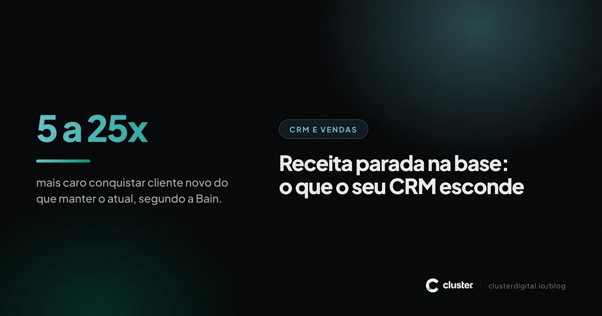 Arte com o dado de que conquistar cliente novo custa de 5 a 25 vezes mais do que manter o atual, segundo a Bain.